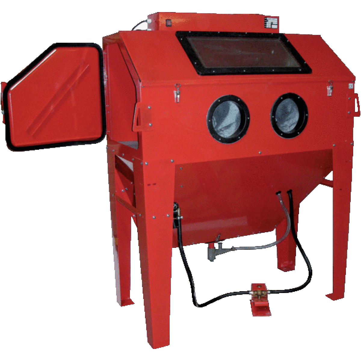 Cabine de sablage d'atelier électropneumatique avec aspiration intégrée 390L