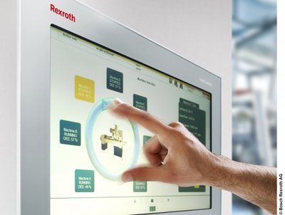 Interfaces Hommes Machines de Bosch Rexroth avec ergonomie de type smart phone ou tablette