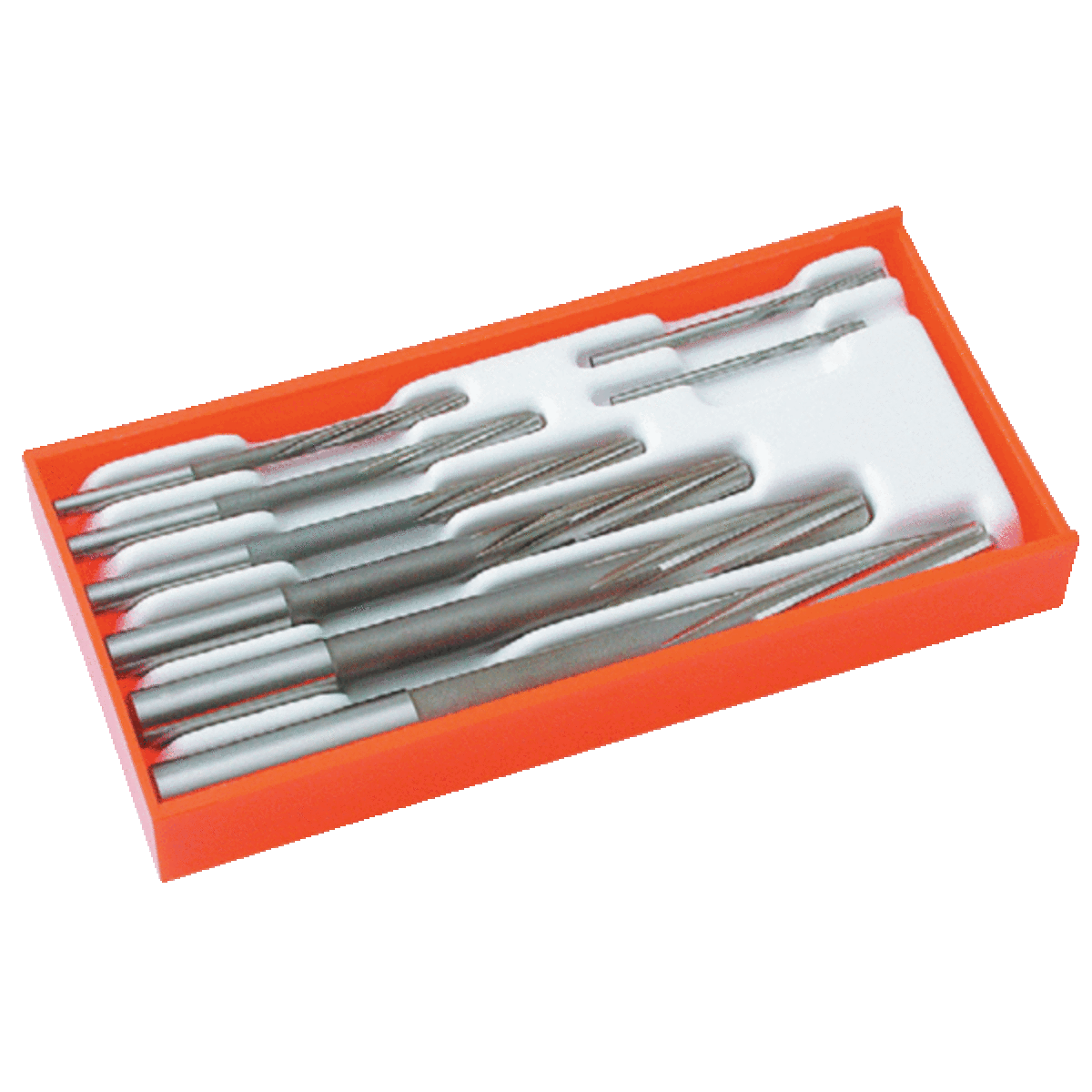 Jeu de 8 alésoirs machine, queue cylindrique, HSS-E, similaires à DIN 212, pour alésage H7