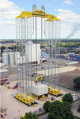 La tour auto-déployable Enerpac (ESET), une solution de portique autonome qui peut soulever des charges jusqu'à 1400 tonnes