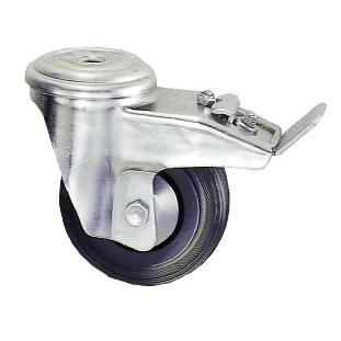 Roulette pivotante avec frein en caoutchouc de diamètre 100 mm
